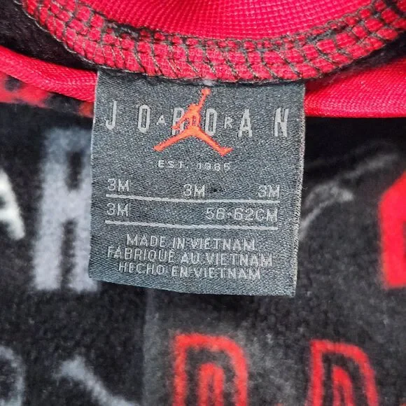 Michael Jordan fleece footed one piece pajamas pjs size 3 months - Picture 2 of 9